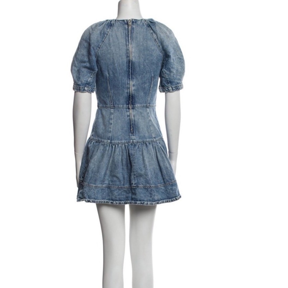 Jonathan Simkhai holland Denim Mini Dress Light Wash Puff Sleeve Organic  s‎ m - Picture 6 of 16